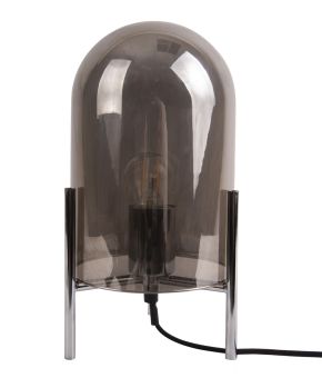 Table lamp Glass Bell grey chrome frame